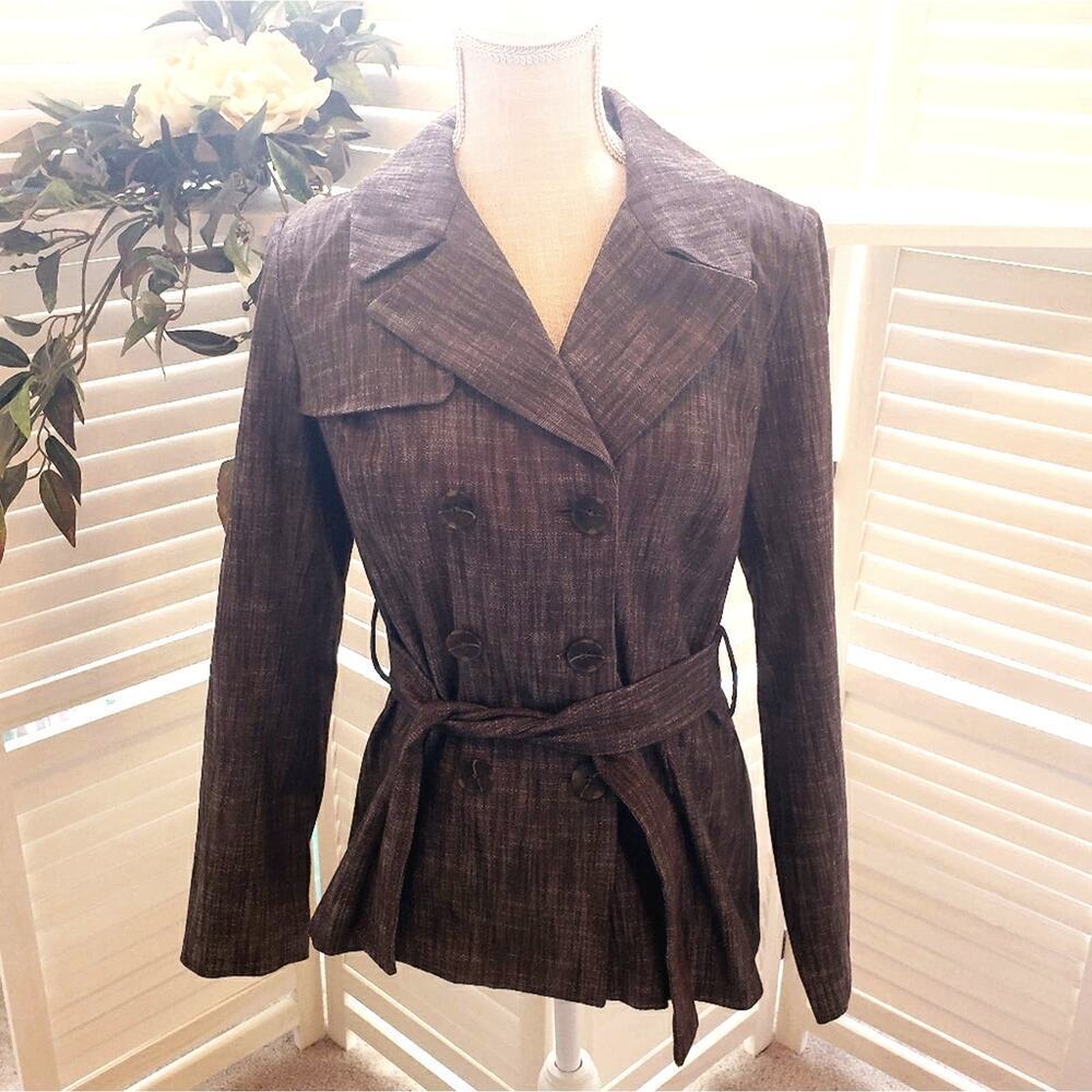 SANDRO SPORTSWEAR BROWN FRONT TIE BLAZER SMALL